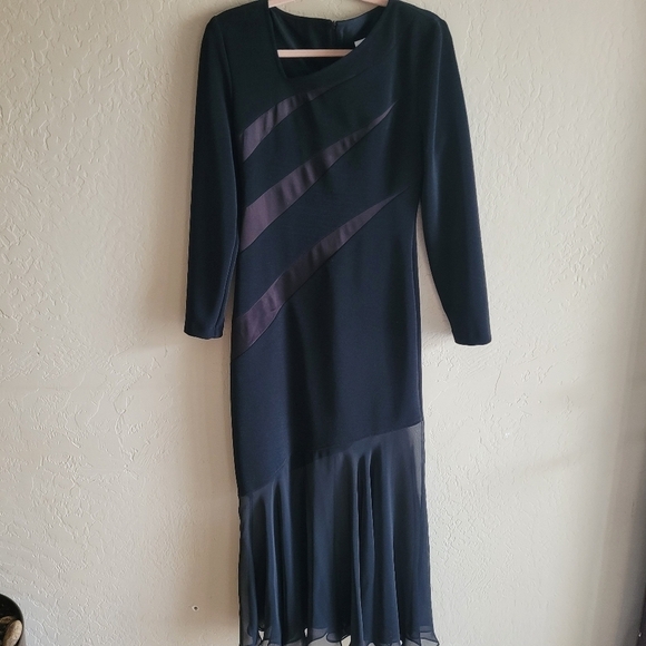 Joseph Ribkoff Dresses & Skirts - Joseph Ribkoff Vintage Asymmetrical Cut Out Black Dress size 6